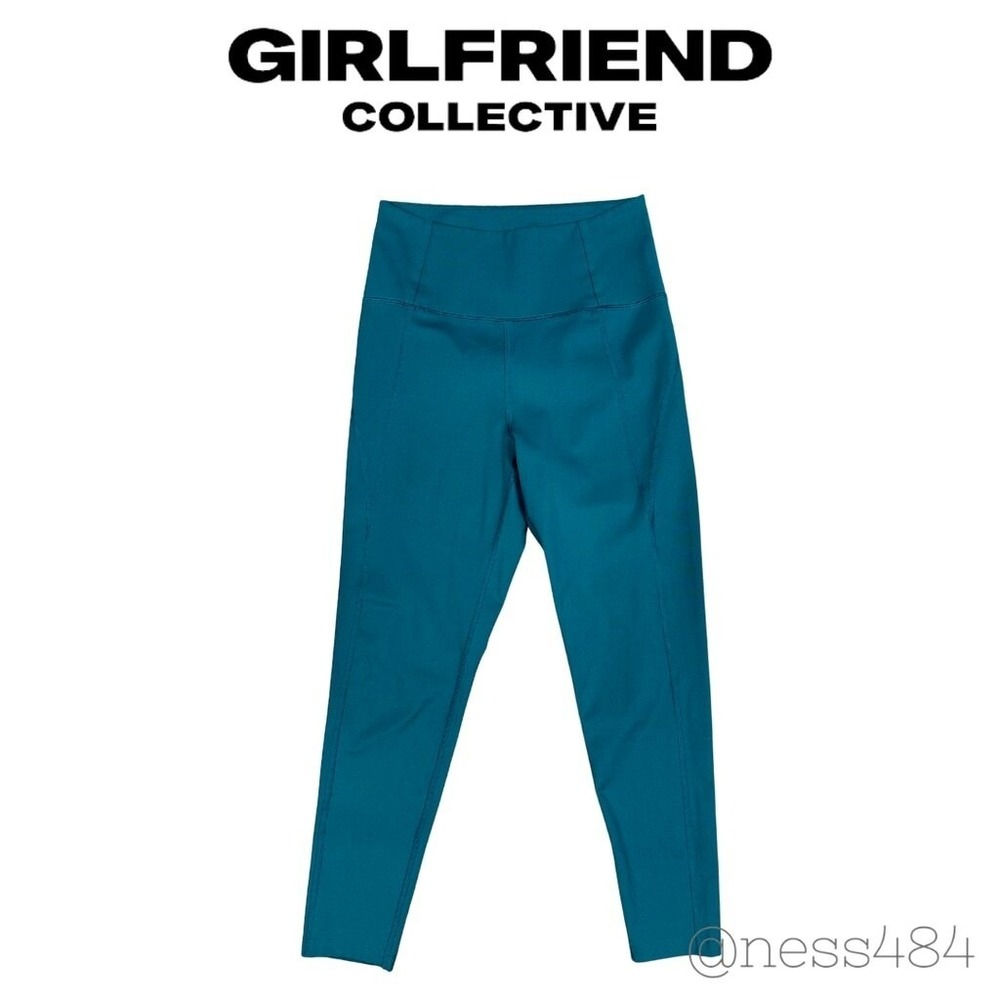 Girlfriend Collective High Rise Leggings Teal Recycled‎ Polyester Spandex Size M